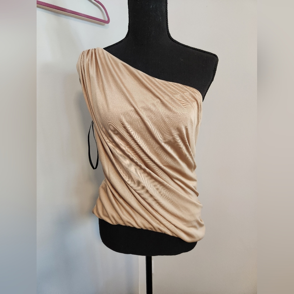 Gold off the shoulder evening shirt